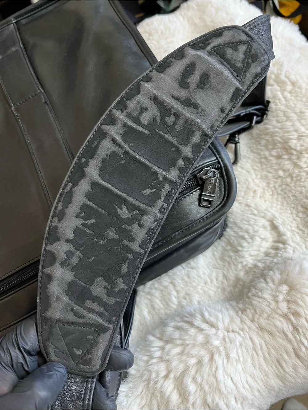 Tumi Black Leather Multi-Pocket Briefcase with Shoulder Strap